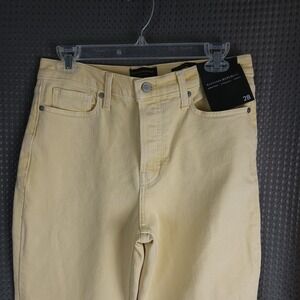 Banana Republic Jeans Womens 28 Yellow High Rise Straight Ankle Stretch Zip Fly‎